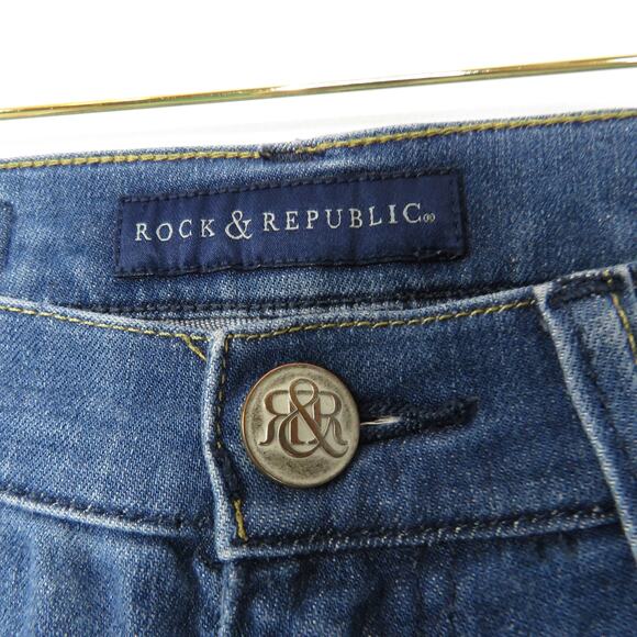 Y2k Vintage Rock & Republic Berlin Skinny Jeans Rhinestone Bling Size 4 - Picture 6 of 9